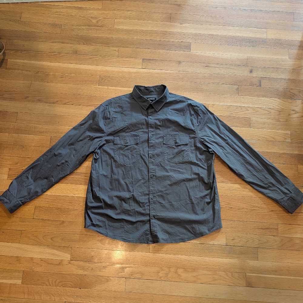 Express Men's Charcoal Shirt Jacket